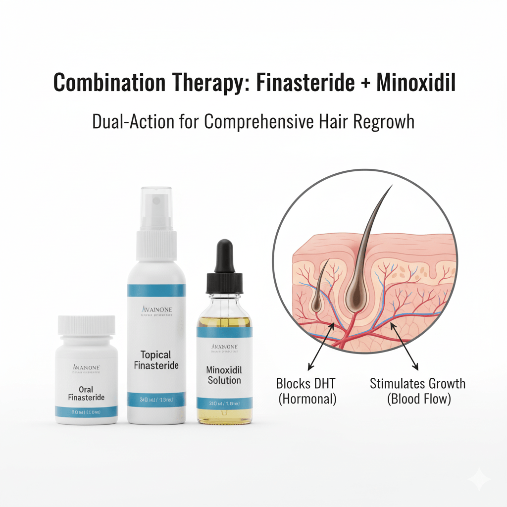 Combining Finasteride for Hair Loss with Minoxidil for improved hair regrowth.