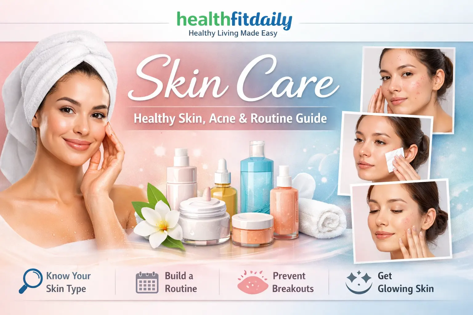 skin care healthy skin routine acne oily dry sensitive skin types