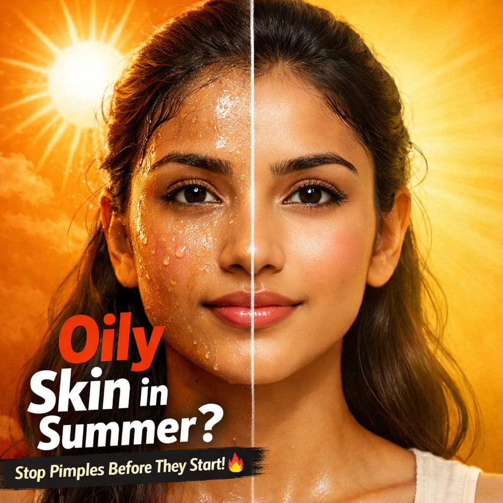 oily skin summer routine indian skin care heat sweat acne