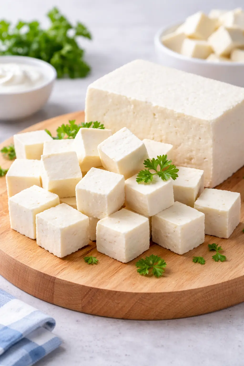 fresh paneer cubes indian cottage cheese high protein vegetarian food